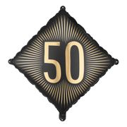Folieballong 50 Svart/Gull
