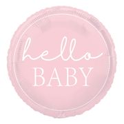 Folieballong Hello Baby Rosa