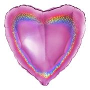 Folieballong Hjärta Glitter Rosa