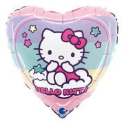 Folieballon Hjerte Hello Kitty Rainbow