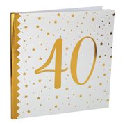Gästbok 40 Vit/Guld