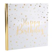 Gästbok Happy Birthday Vit/Guld