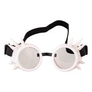 Glasögon Steampunk med Nitar Vit