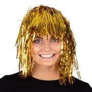 Glitterperuk Guld