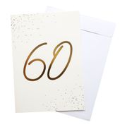 Gratulationskort Guld 60 med Kuvert