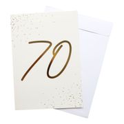 Gratulationskort Guld 70 med Kuvert