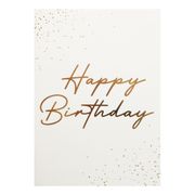 Gratulationskort Guld Happy Birthday med Kuvert
