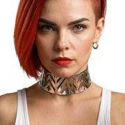 Halsband Choker Futuristiskt Silver