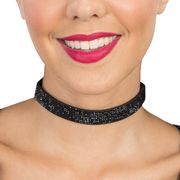 Halsband Choker med Strass Svart