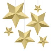 Hængende Dekoration Stjerner Guld