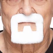 Håndværker Moustache Hvid