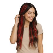 Punainen Glitter-hiustenpidennys