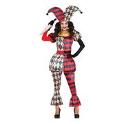 Harlequin Gycklare Dame Kostume
