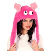Hatt Fluffigt Monster Rosa