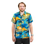 Hawaiiskjorta Herr Ocean Blue