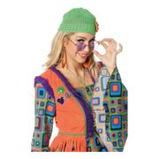 hippie-dam-orange-maskeraddrakt-2