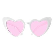 Hjärtglasögon Retro Vit/Rosa