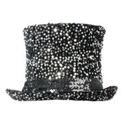 Höghatt med Paljetter Silver