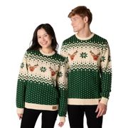 Jule-ren Retro Grøn Juletrøje
