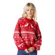 Julerens Rød Oversize Juletrøje Dame