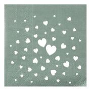 Kaffeservetter Hjärtan Dusty Green