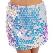 Kjol med Paljetter Iridescent Rosa