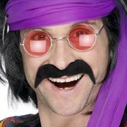 Mustasch Hippie Svart