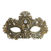 Halvmaske med strass gull