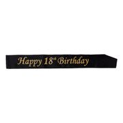 Ordensband Happy 18th Birthday Svart/Guld