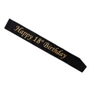 Ordensband Happy 18th Birthday Svart/Guld