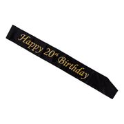 Ordensband Happy 20th Birthday Svart/Guld