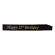 Ordensband Happy 25th Birthday Svart/Guld