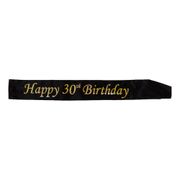 Ordensband Happy 30th Birthday Svart/Guld