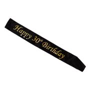Ordensband Happy 30th Birthday Svart/Guld