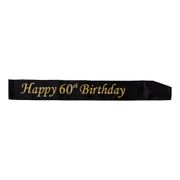 Ordensband Happy 60th Birthday Svart/Guld