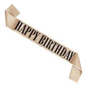 Ordensband Happy Birthday Guld