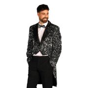 Paljettfrack Herr Svart/Silver Deluxe