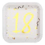 Papperstallrikar 18 Vit/Guld