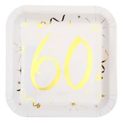 Papperstallrikar 60 Vit/Guld