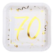 Papperstallrikar 70 Vit/Guld