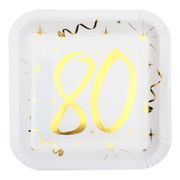 Papperstallrikar 80 Vit/Guld