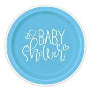 Papptallerkener Baby Shower Blå