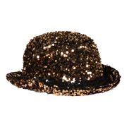 Plommonstop Paljetthatt Svart/Guld Deluxe
