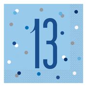 Servetter 13 Ljusblå Prickig