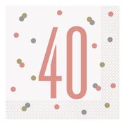 Servietter 40 Hvid/Rosaguld