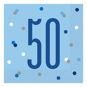 Servetter 50 Ljusblå Prickig