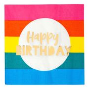 Servietter Rainbow Happy Birthday