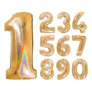 Sifferballong Glitter Guld