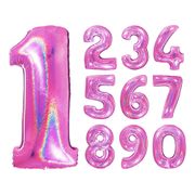 Sifferballong Glitter Rosa