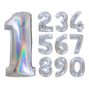 Sifferballong Glitter Silver